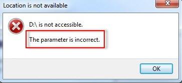 Parameter is incorrect