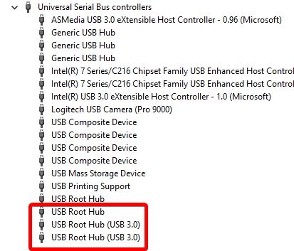 usb root hub settings